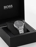 Hugo Boss Oxygen Grey Dial Silver Steel Strap Watch for Men - 1513596