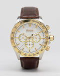  Shop Authentic Hugo Boss Ikon White Dial Brown Leather Strap Watch for Men - 1513174 - Luxxuri