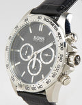 Shop Authentic Hugo Boss Ikon Black Dial Black Leather Strap Watch for Men - 1513178 - Luxxuri