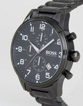  Shop Authentic Hugo Boss Chronograph Black Dial Black Steel Strap Watch for Men - 1513180 - Luxxuri