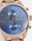  Shop Authentic Hugo Boss Skymaster Blue Dial Brown Steel Strap Watch for Men - 1513788 - Luxxuri