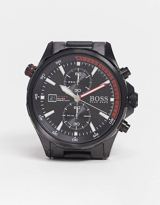  Shop Authentic Hugo Boss Globetrotter Black Dial Black Steel Strap Watch for Men - 1513825 - Luxxuri