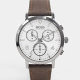  Shop Authentic Hugo Boss Spirit White Dial Brown Nylon Strap Watch for Men - 1513690 - Luxxuri
