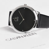  Shop Authentic Calvin Klein Minimal Diamonds Black Dial Black Leather Strap Watch for Men - K3M211CS - Luxxuri