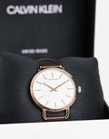  Shop Authentic Calvin Klein Even White Dial Brown Leather Strap Watch for Women - K7B236G6 - Luxxuri