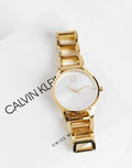  Shop Authentic Calvin Klein Stately White Dial Gold Steel Strap Watch for Women - K3G2352W - Luxxuri