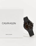 Shop Authentic Calvin Klein Minimal Black Dial Black Mesh Bracelet Watch for Women - K3M5245X - Luxxuri