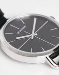  Shop Authentic Calvin Klein Even Black Dial Black Leather Strap Watch for Women  - K7B231CZ - Luxxuri