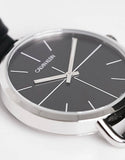  Shop Authentic Calvin Klein Even Black Dial Black Leather Strap Watch for Women  - K7B231CZ - Luxxuri