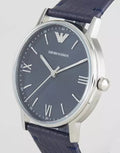 Emporio Armani Kappa Quartz Blue Dial Blue Leather Strap Watch For Women - AR11012