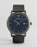  Shop Authentic Emporio Armani Luigi Quartz Blue Dial Grey Mesh Bracelet Watch For Men - AR11053 - Luxxuri