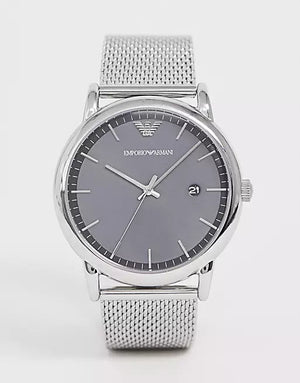  Shop Authentic Emporio Armani Luigi Quartz Grey Dial Silver Mesh Bracelet Watch For Men - AR11069 - Luxxuri