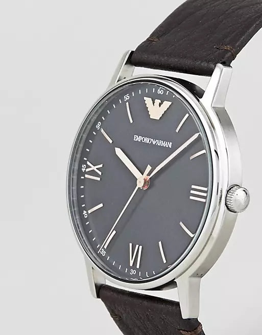  Shop Authentic Emporio Armani Kappa Quartz Black Dial Brown Leather Strap Watch For Men - AR11153 - Luxxuri