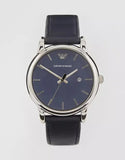  Shop Authentic Emporio Armani Classic Quartz Blue Dial Black Leather Strap Watch For Men - AR1731 - Luxxuri