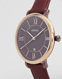  Shop Authentic Fossil Jacqueline Burgundy Dial Burgundy Leather Strap Watch for Women  - ES4099 - Luxxuri