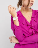  Shop Authentic Fossil Jacqueline White Dial Pink Leather Strap Watch for Women - ES4303 - Luxxuri