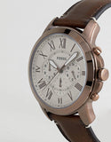  Shop Authentic Fossil Grant Chronograph White Dial Brown Leather Strap Watch for Men - FS5344 - Luxxuri