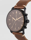  Shop Authentic Fossil Commuter Chronograph Black Dial Brown Leather Strap Watch for Men - FS5403 - Luxxuri