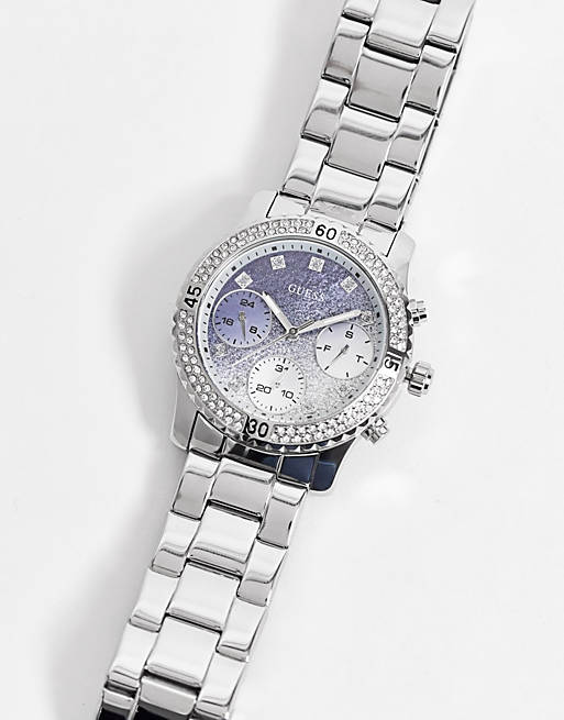 Shop Authentic Guess Confetti Diamonds Blue Dial Silver Steel Strap Watch for Women - W0774L6 - Luxxuri