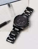  Shop Authentic Michael Kors Brecken Chronograph Black Dial Black Steel Strap Watch For Men - MK8482 - Luxxuri