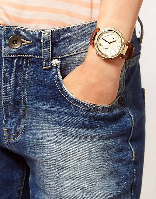  Shop Authentic Michael Kors Parker Champagne Dial Brown Leather Strap Watch for Women - MK2249 - Luxxuri