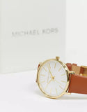  Shop Authentic Michael Kors Pyper Quartz Silver Dial Brown Leather Watch For Women - MK2740 - Luxxuri