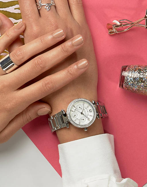  Shop Authentic Michael Kors Parker Silver Dial Silver Steel Strap Watch for Women - MK5615 - Luxxuri