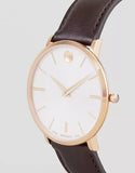  Shop Authentic Movado Ultra Slim White Dial Brown Leather Strap Watch For Men - 0607089 - Luxxuri