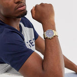  Shop Authentic Tommy Hilfiger Daniel Chronograph Blue Dial Gold Steel Strap Watch for Men - 1710384 - Luxxuri