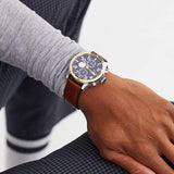  Shop Authentic Tommy Hilfiger Sport Multifunction Blue Dial Brown Leather Strap Watch for Men - 1791137 - Luxxuri