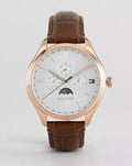 Tommy Hilfiger Oliver Chronograph White Dial Brown Leather Strap Watch for Men - 1791306