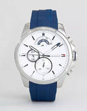  Shop Authentic Tommy Hilfiger Decker Quartz White Dial Blue Rubber Strap Watch for Men - 1791349 - Luxxuri