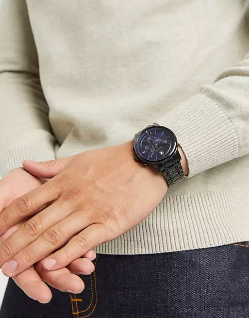 Shop Authentic Tommy Hilfiger Kyle Quartz Blue Dial Black Steel Strap Watch for Men - 1791633 - Luxxuri