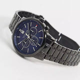  Shop Authentic Tommy Hilfiger Kyle Quartz Blue Dial Black Steel Strap Watch for Men - 1791633 - Luxxuri