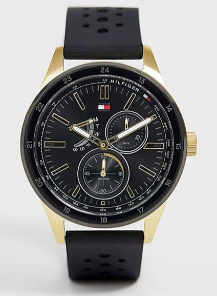  Shop Authentic Tommy Hilfiger Austin Black Dial Black Rubber Strap Watch for Men - 1791636 - Luxxuri