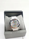  Shop Authentic Guess Wanderlust Crystals Silver Dial White Rubber Strap Watch for Women - W1059L1 - Luxxuri