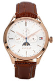 Shop Authentic Tommy Hilfiger Oliver Chronograph White Dial Brown Leather Strap Watch for Men - 1791306 - Luxxuri