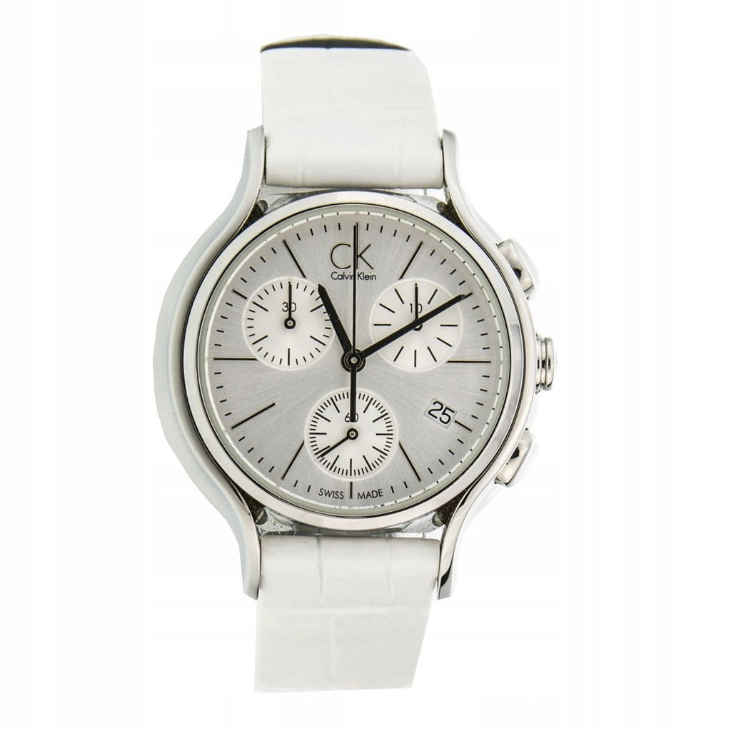  Shop Authentic Calvin Klein Skirt White Dial White Leather Strap Watch for Women - K2U291L6 - Luxxuri