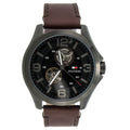  Shop Authentic Tommy Hilfiger Bruce Automatic Black Dial Brown Leather Strap Watch for Men - 1791280 - Luxxuri