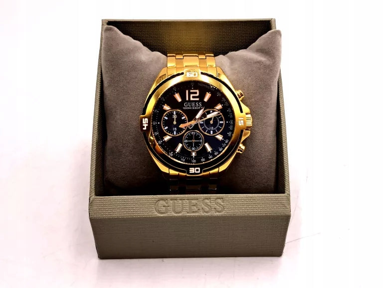  Shop Authentic Guess Surge Chronograph Black Dial Gold Steel Strap Watch for Men - W1258G2 - Luxxuri