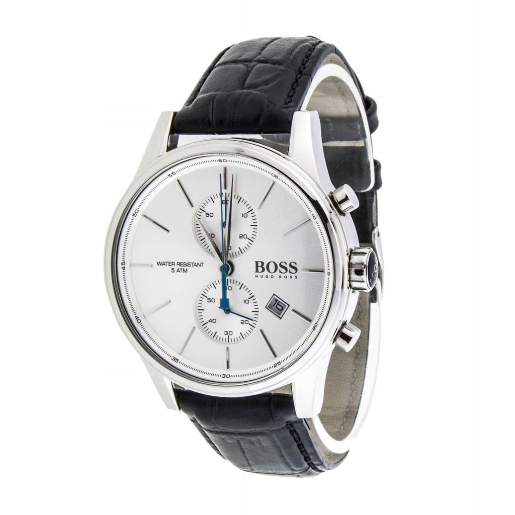 Shop Authentic Hugo Boss Jet Silver Dial Black Leather Strap Watch for Men - 1513282 - Luxxuri