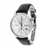  Shop Authentic Hugo Boss Jet Silver Dial Black Leather Strap Watch for Men - 1513282 - Luxxuri