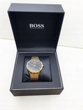  Shop Authentic Hugo Boss Horizon Quartz Black Dial Gold Mesh Bracelet Watch For Men - HB1513735 - Luxxuri