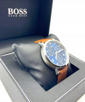  Shop Authentic Hugo Boss Spirit Grey Dial Brown Leather Strap Watch for Men - 1513691 - Luxxuri