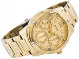  Shop Authentic Guess Crystal Multifunction Gold Dial Gold Steel Strap Watch for Women - W0778L2 - Luxxuri