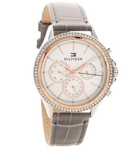  Shop Authentic Tommy Hilfiger Ari Diamonds White Dial Grey Leather Strap Watch for Women - 1781980 - Luxxuri