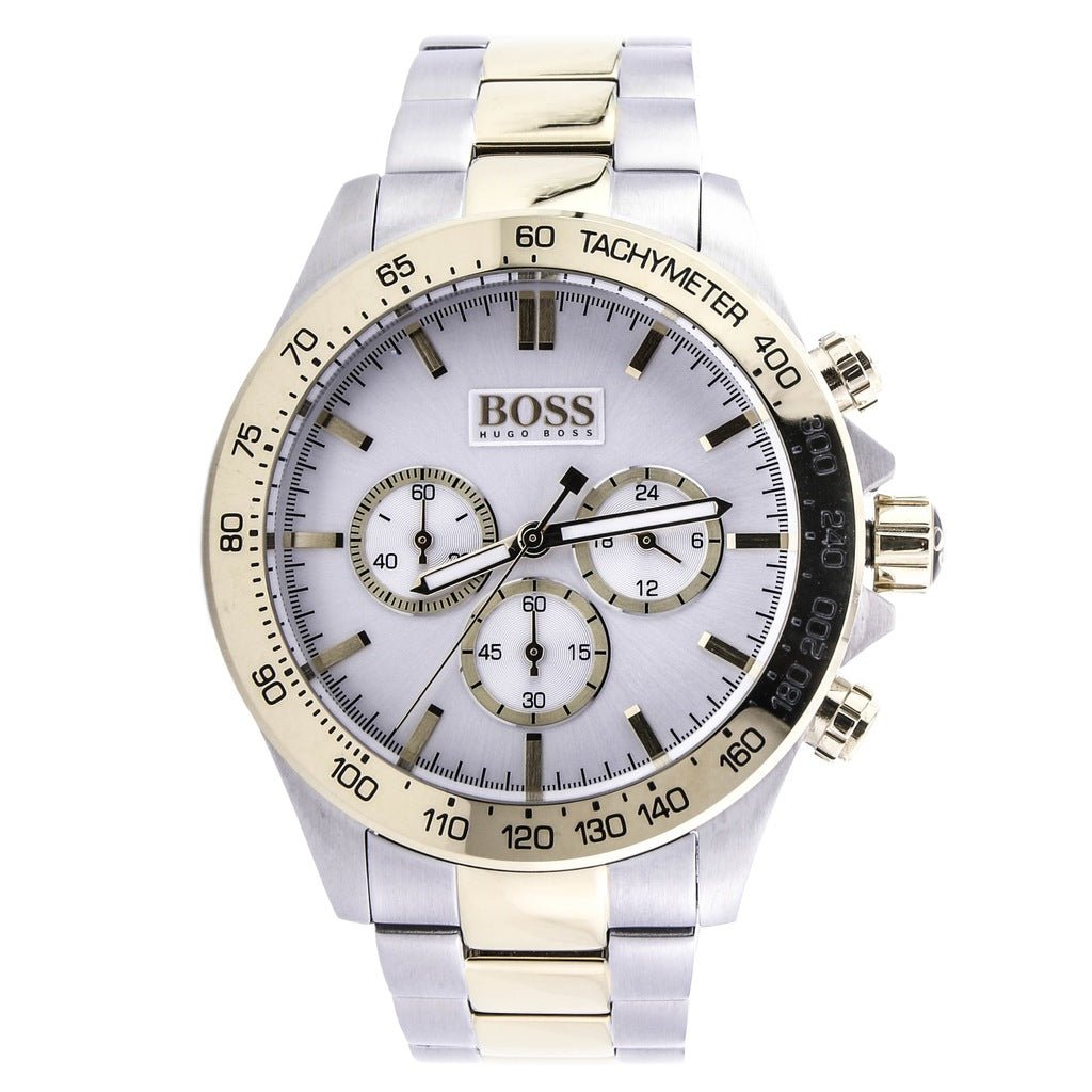  Shop Authentic Hugo Boss Ikon Chronograph Silver Dial Two Tone Steel Strap Watch for Men - 1512960 - Luxxuri