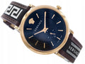  Shop Authentic Versace V-Circle Quartz Black Dial Brown Leather Strap Watch for Men - VEBQ01619 - Luxxuri