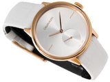  Shop Authentic Calvin Klein Accent Silver Dial White Leather Strap Watch for Women - K2Y236K6 - Luxxuri