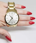  Shop Authentic Calvin Klein City Silver Dial Gold Steel Strap Watch for Men - K2G21546 - Luxxuri